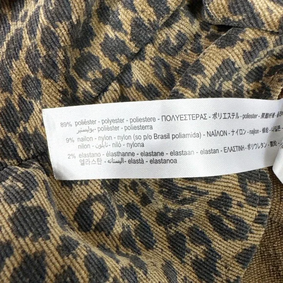 ZARA Leopard Print Mini‎ Skirt Women's Size S Ruffle Ruched Corduroy - Picture 6 of 6